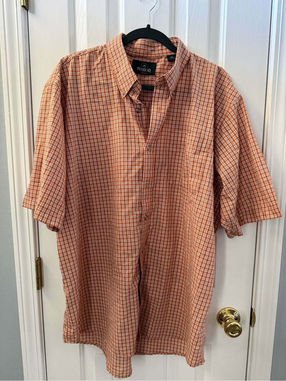 RedHead Orange Plaid Short-Sleeve Button-Down Shirt